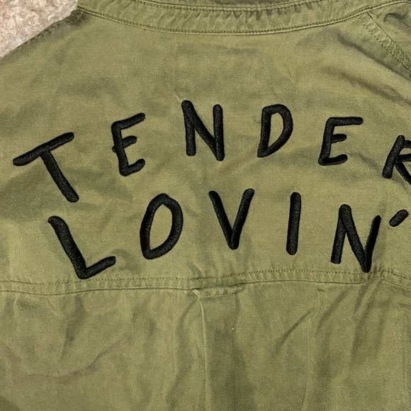 H&M Long-Sleeved “Tender Lovin’” Olive Blouse - Picture 5 of 8